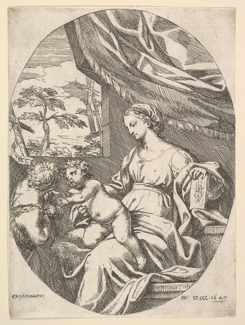 The Virgin and Child with the Young St. John the Baptist by Carlo Maratta or Maratti