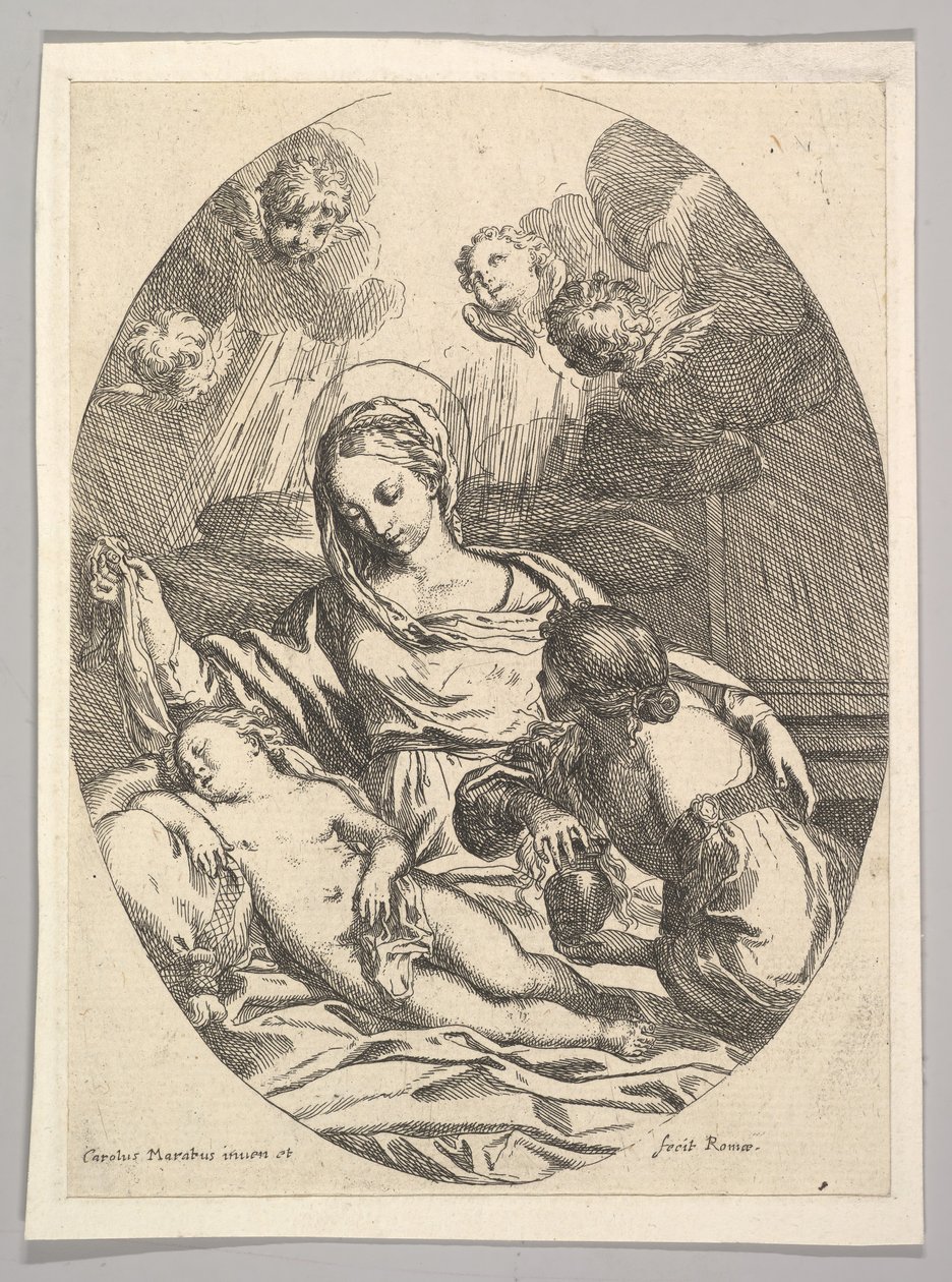 Virgin and Child with St. Mary Magdalen by Carlo Maratta or Maratti