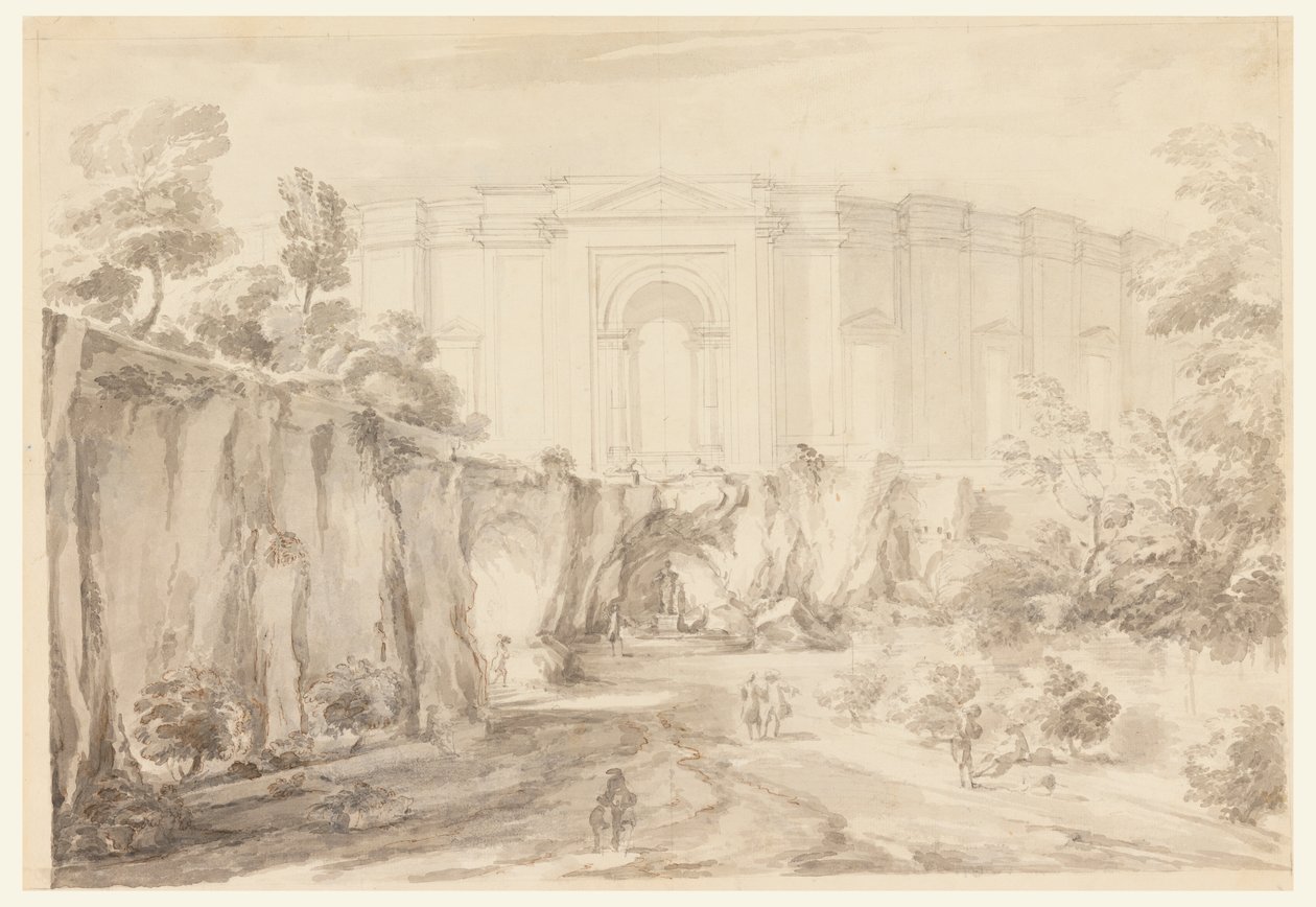 Design for a Hemicycle, Villa Albani, Rome, Italy by Carlo Marchionni
