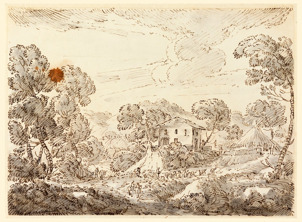 A Peasant’s Dwelling in Woody Country, 1750-1770 by Carlo Marchionni