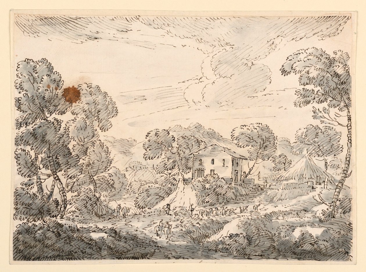 A Peasant’s Dwelling in Woody Country, 1750-1770 by Carlo Marchionni