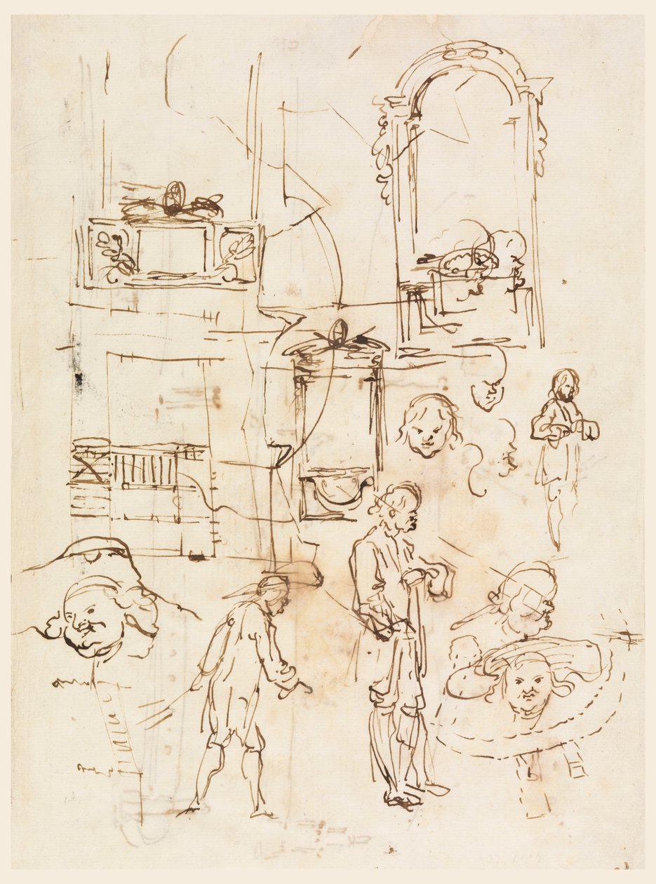 Architectural and Figural Sketches, ca. 1760 by Carlo Marchionni