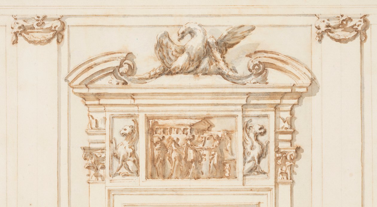 Design for the North Portal, Grand Gallery, Villa Albani, Rome, Italy, 1755-56 by Carlo Marchionni