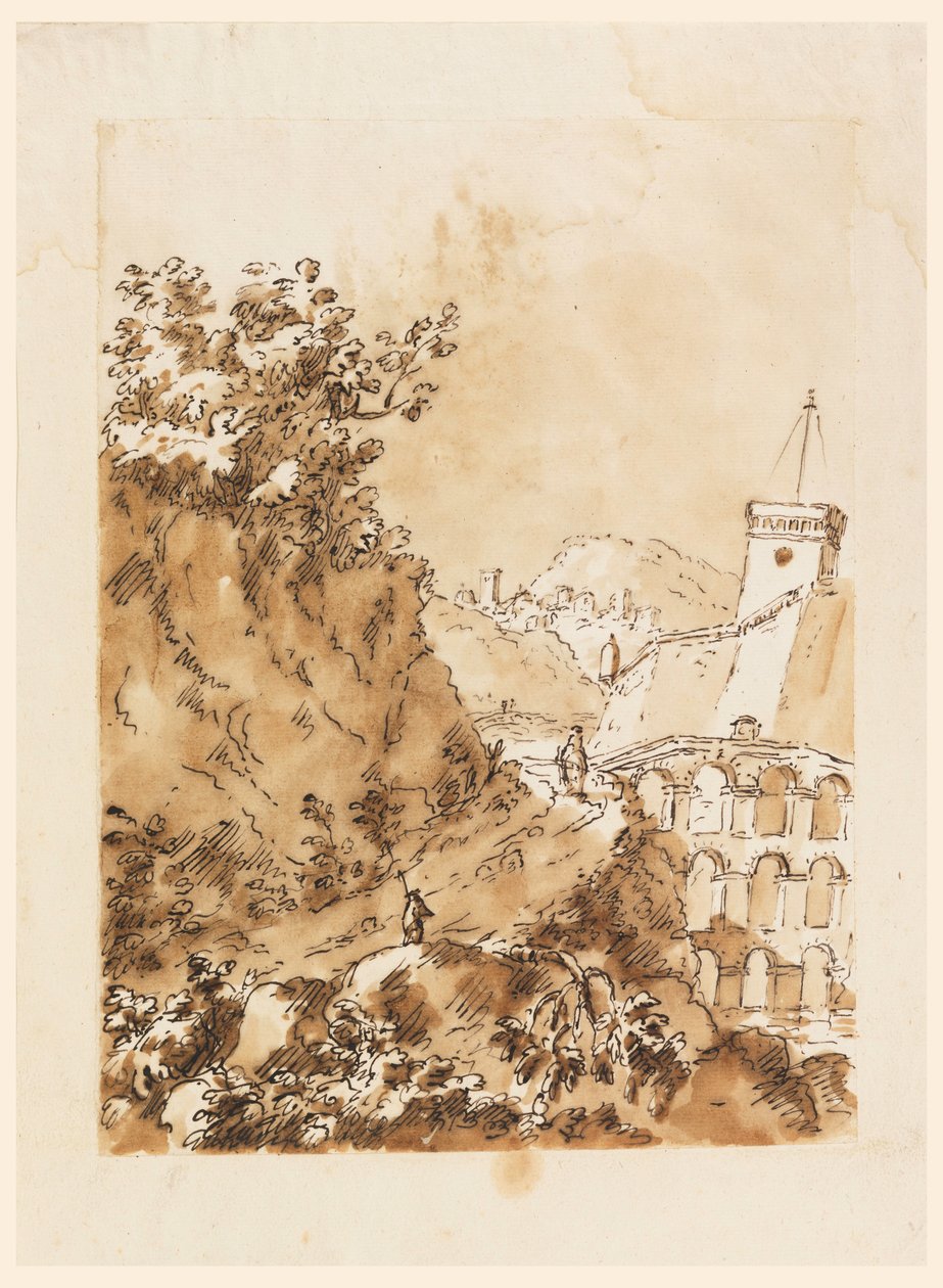 Landscape with Mountain Town, 1760–80 by Carlo Marchionni