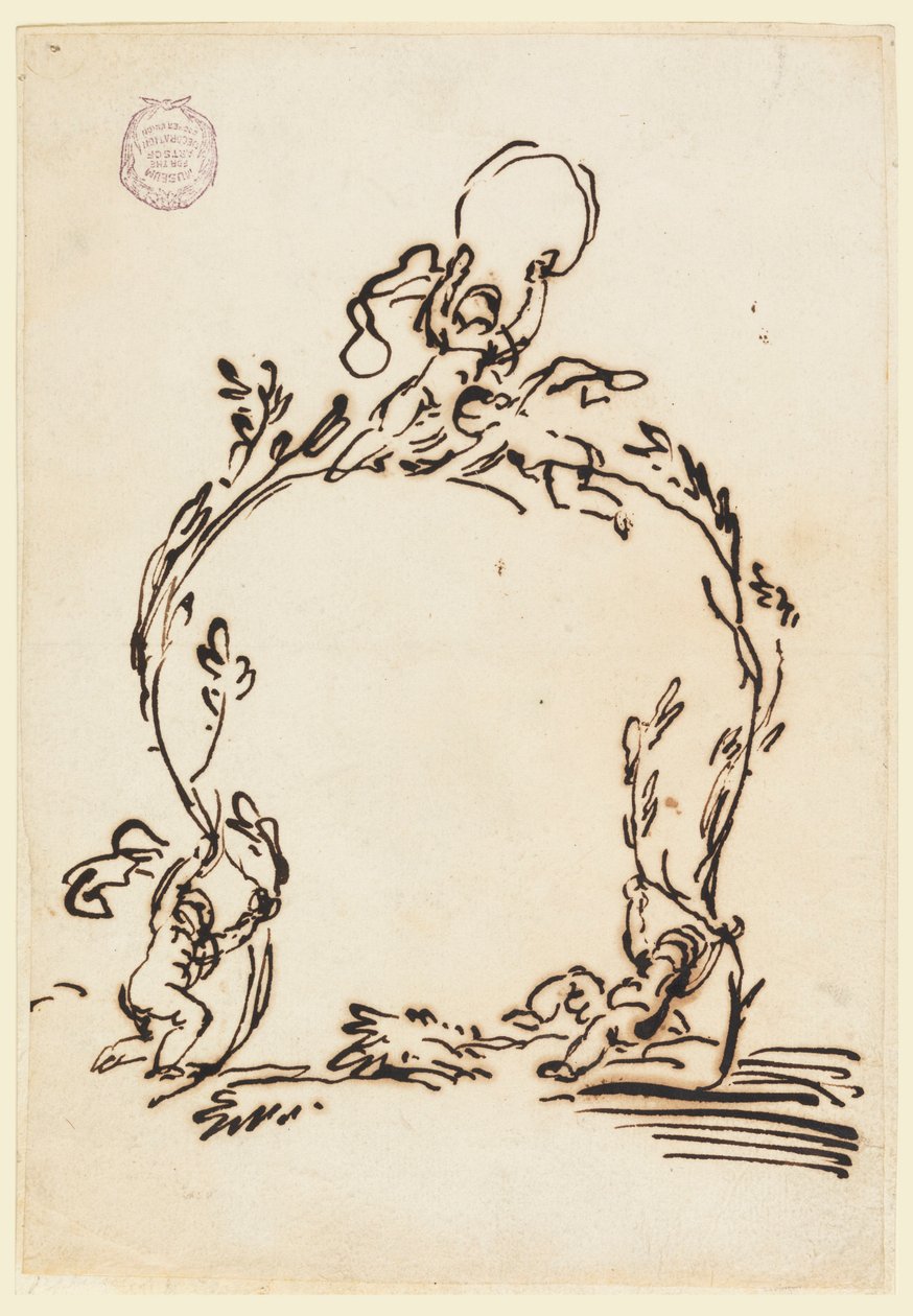 Sketch of a Cartouche, 1760–80 by Carlo Marchionni