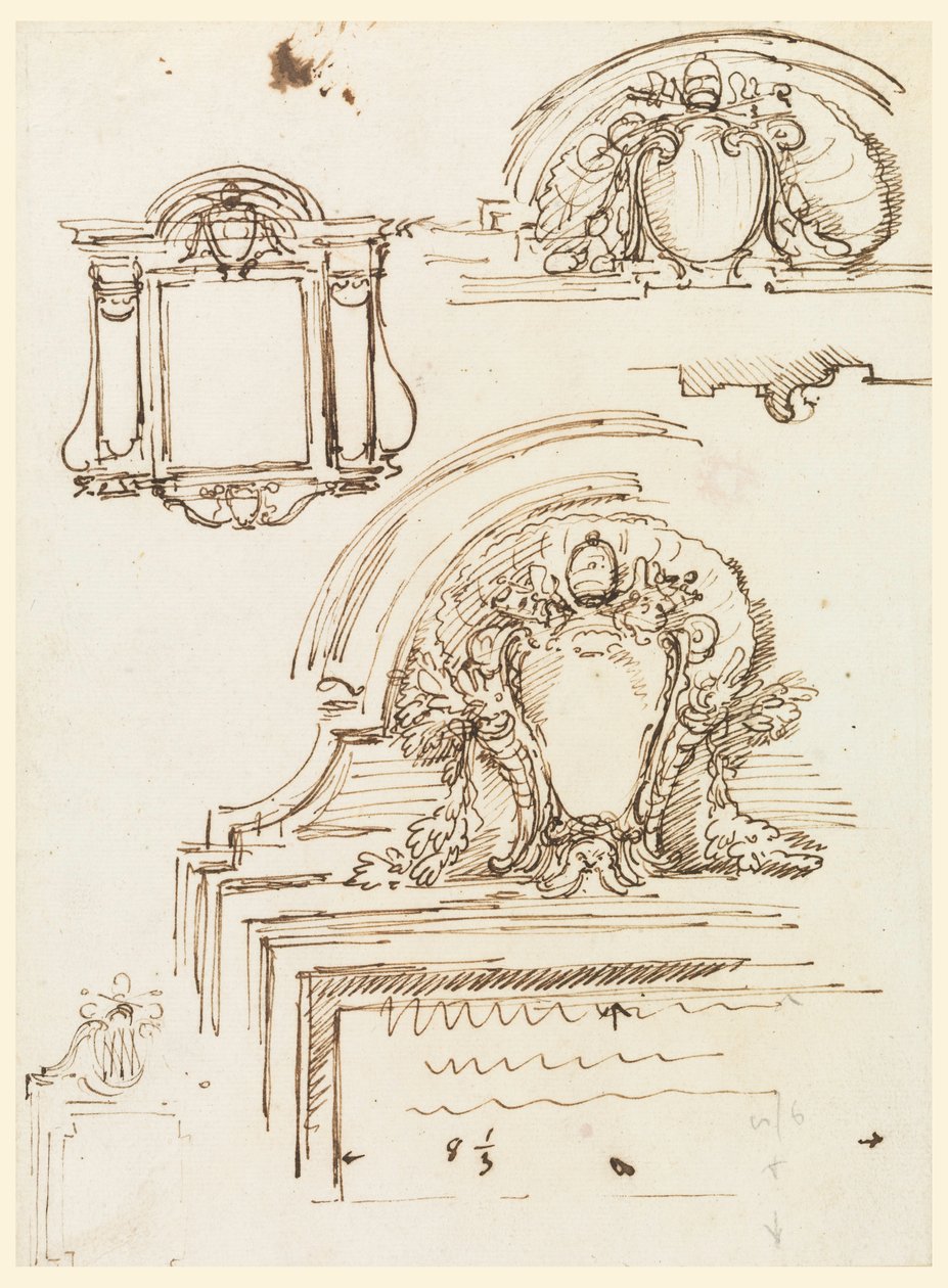 Sketches for Frames, for the Sacristy of St. Peter