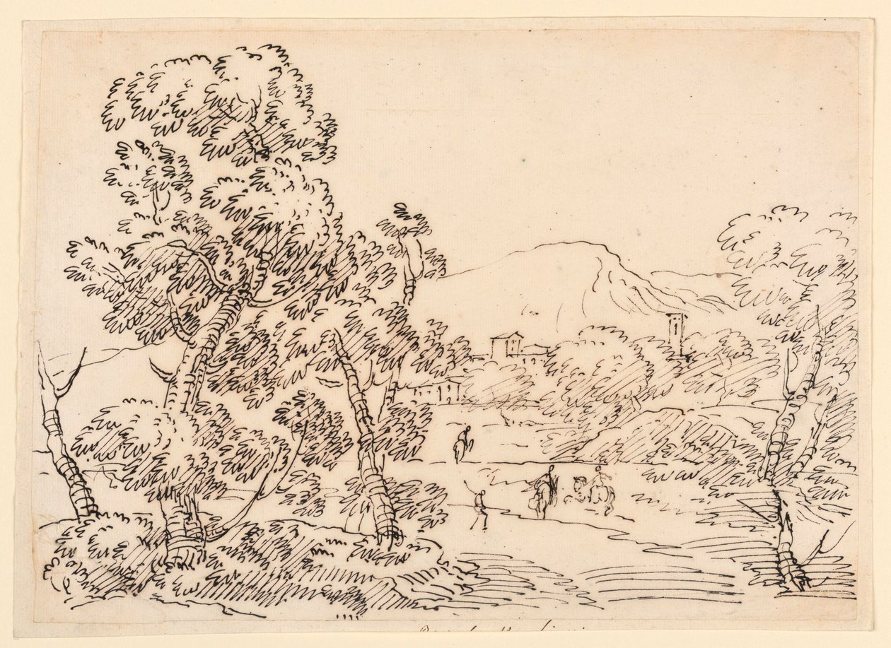 Drawing, Wooded Landscape, 1750–1770 by Carlo Marchionni