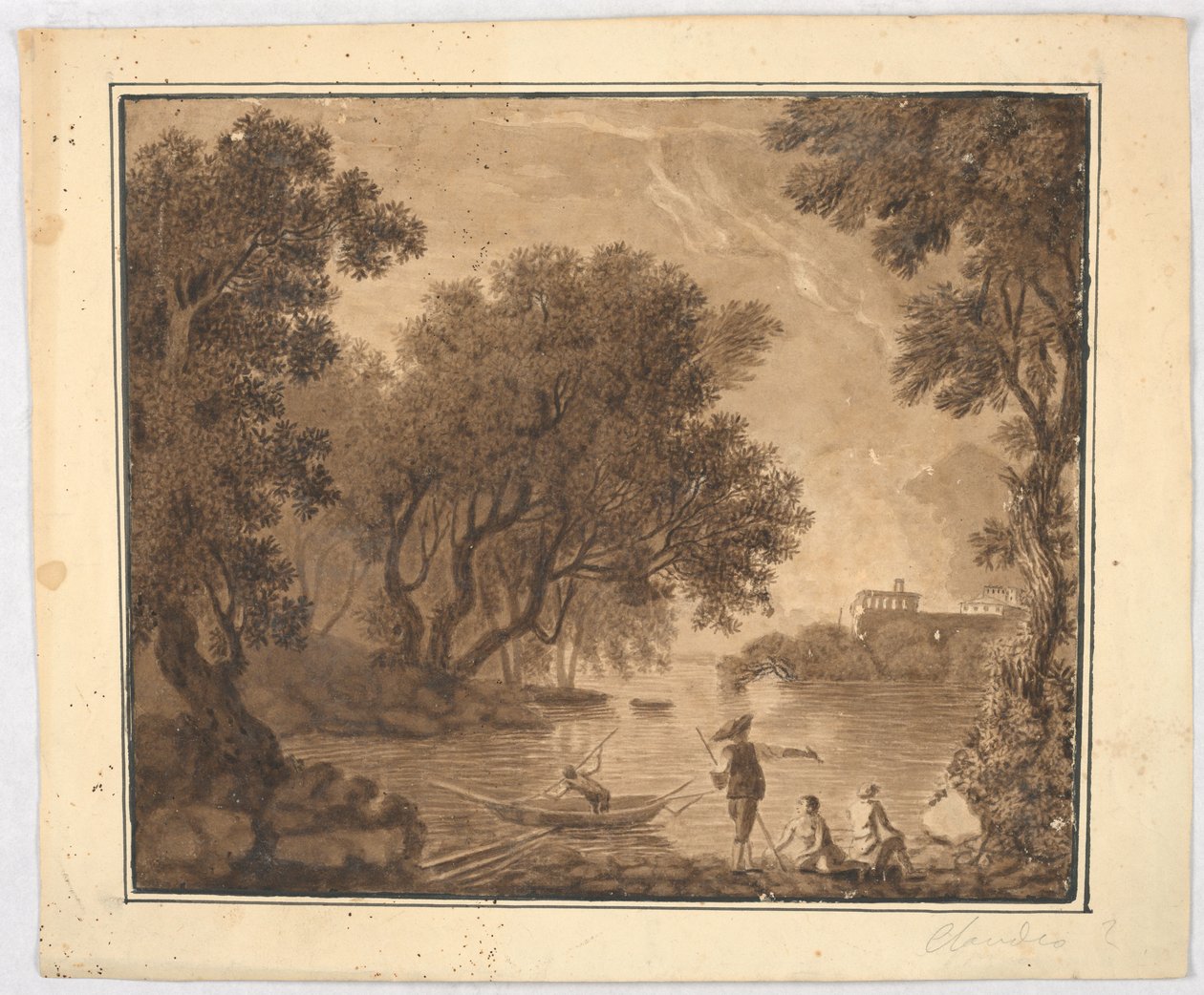 Fishermen in Landscape by Carlo Marchionni