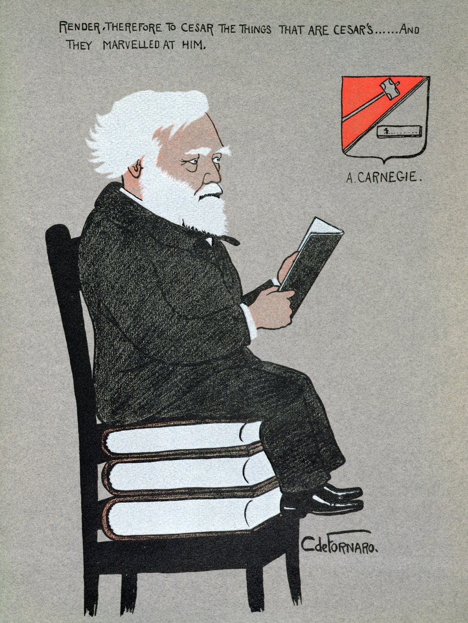 Caricature of Andrew Carnegie (1835-1919) illustration from 