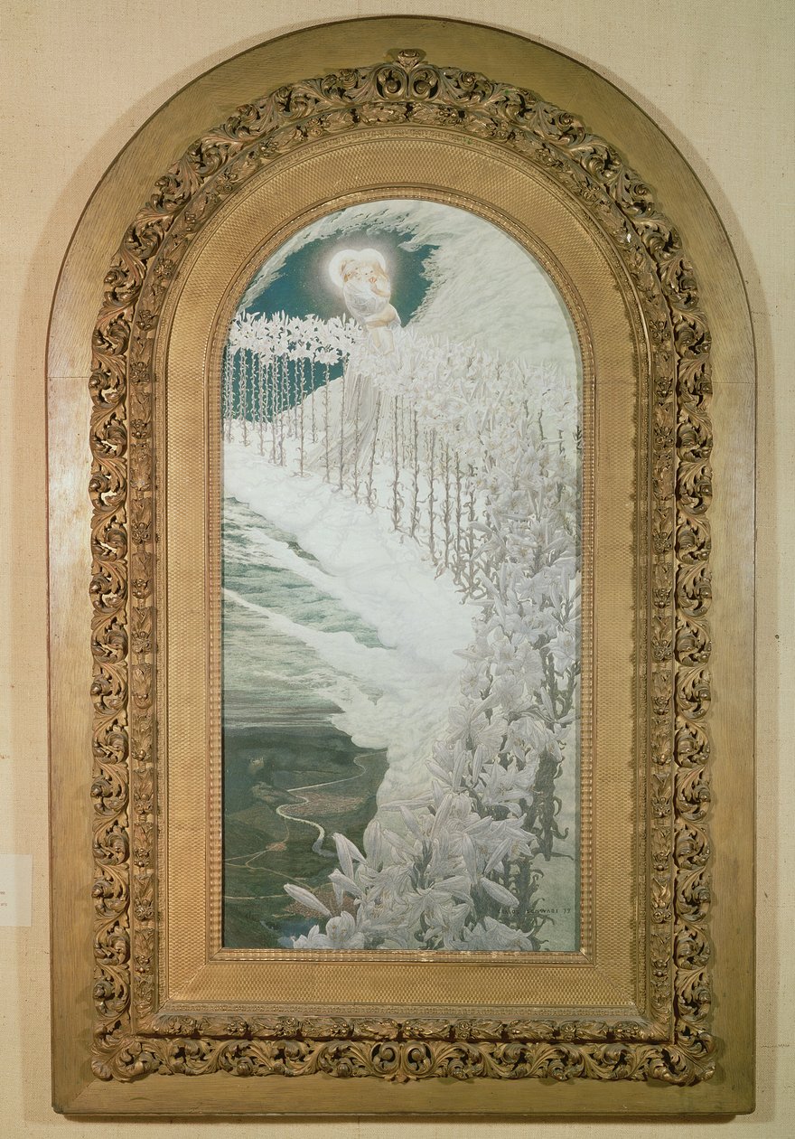 Virgin of the Lilies, 1899 by Carlos Schwabe