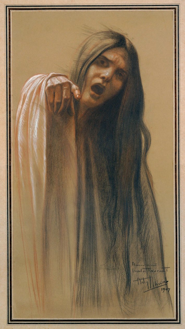 Study for The Wave by Carlos Schwabe