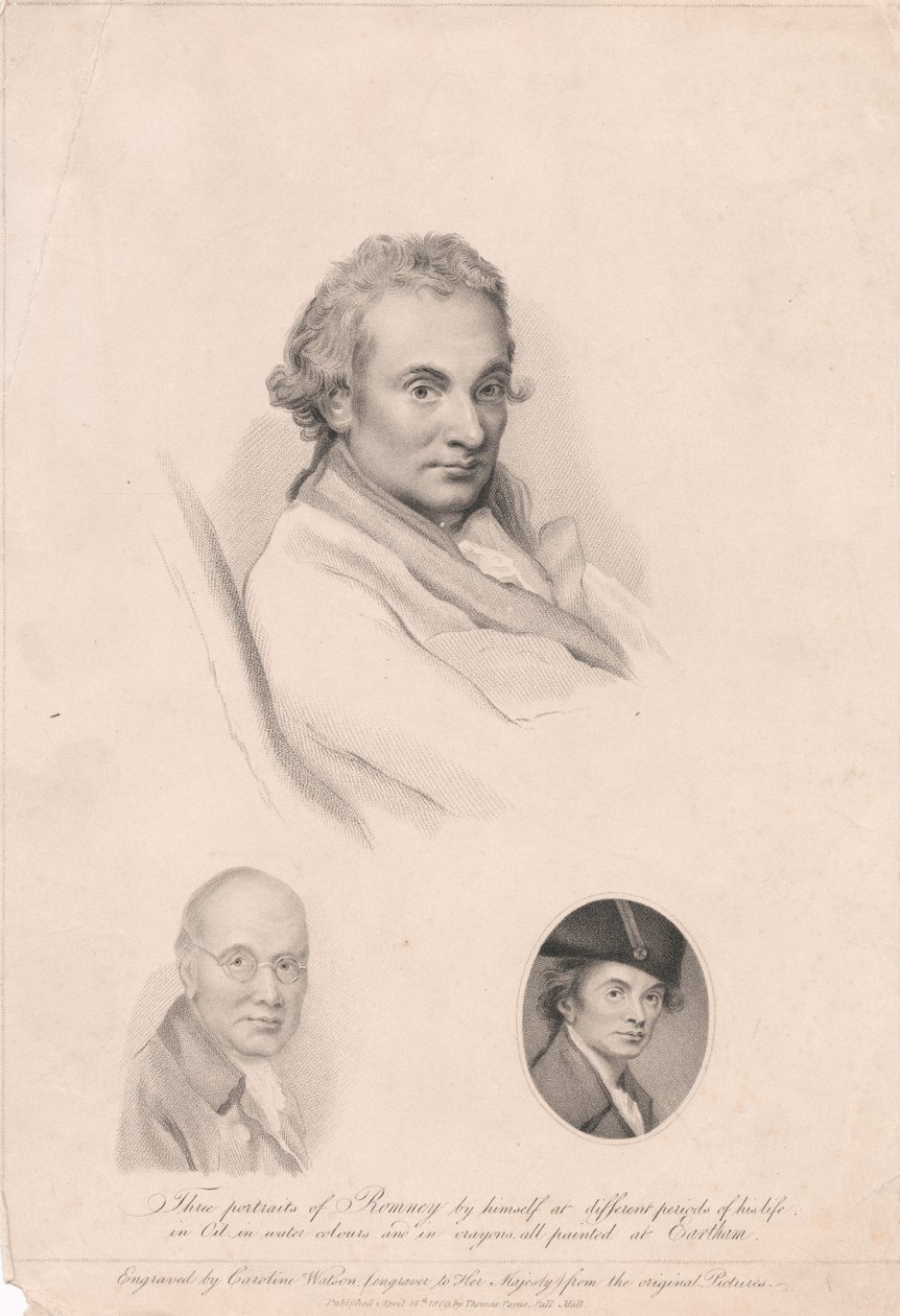 Three Self-Portraits of Romney at Different Periods of His Life by Caroline Watson
