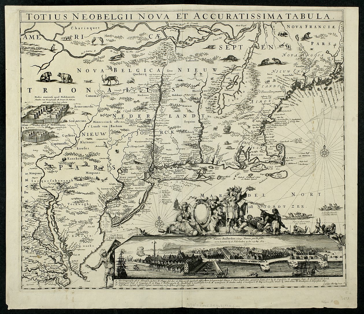 Totius Neobelgii Nova et Accuratissima Tabula, 1674 by Carolus Allardt