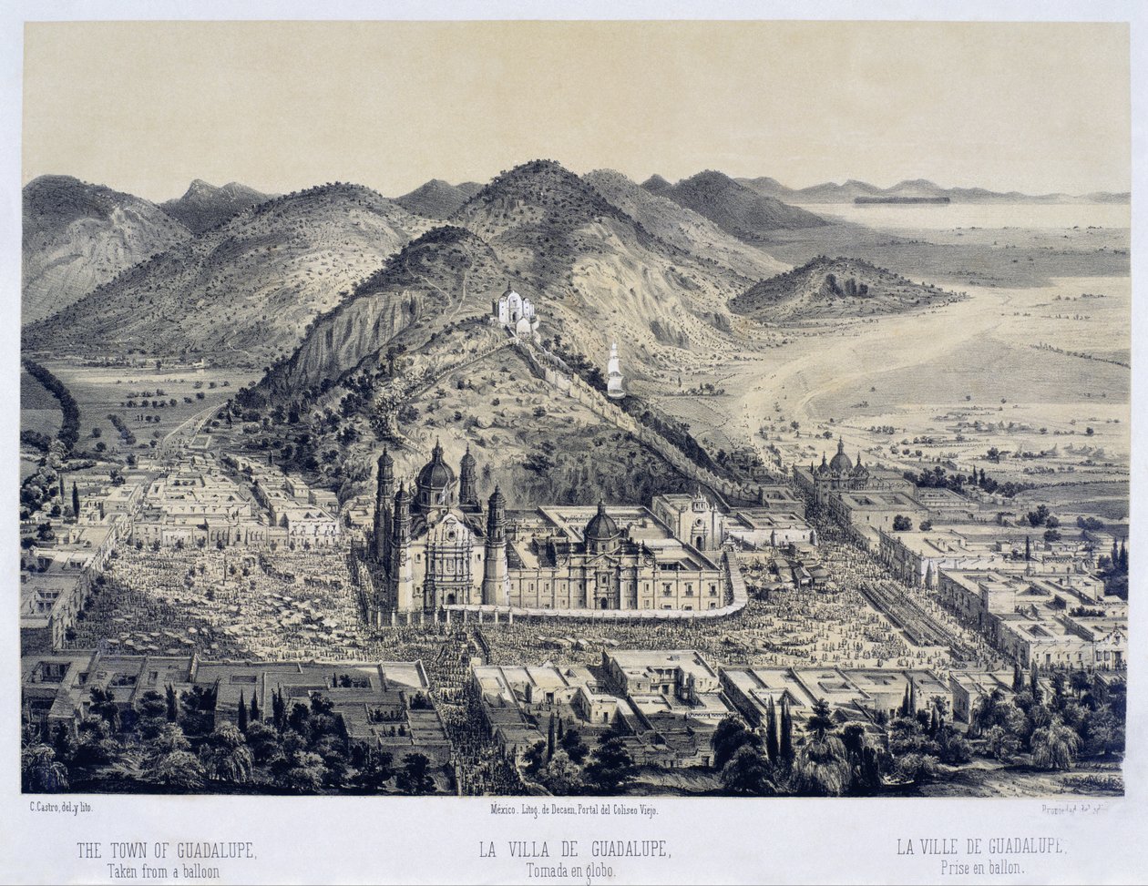 The Villa de Guadalupe Seen from a Hot-air Balloon by Casimiro Castro