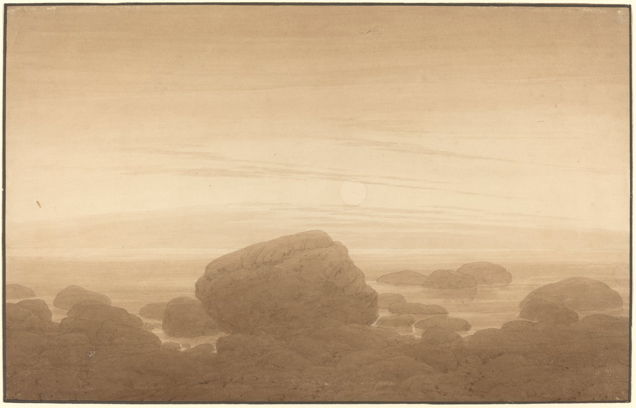 Moonrise on an Empty Shore by Caspar David Friedrich