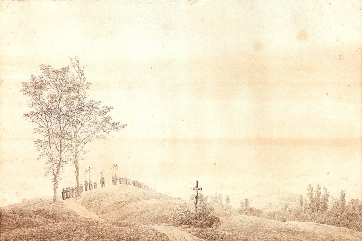 Pilgrimage at Sunset by Caspar David Friedrich