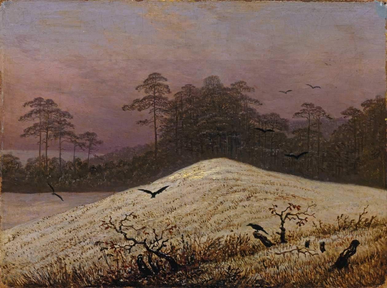 Snow Hill with Ravens by Caspar David Friedrich