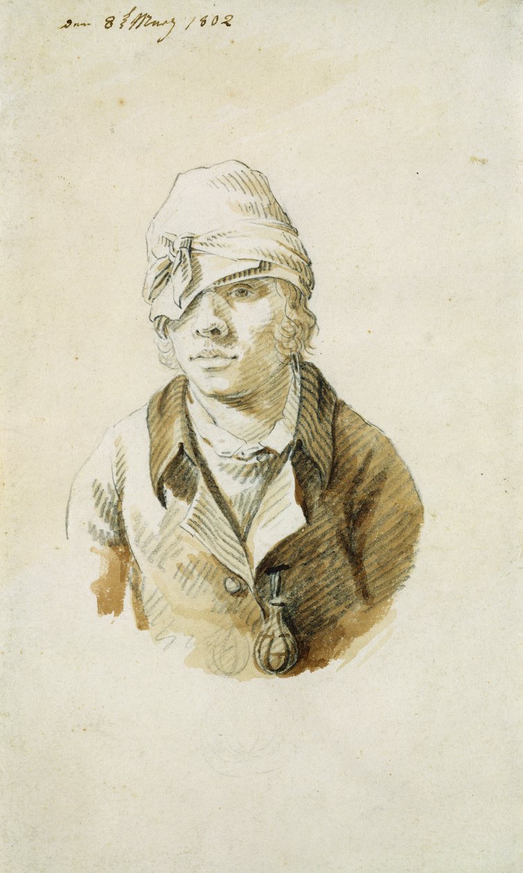Self Portrait with Cap and Eye Patch (8th May 1802) by Caspar David Friedrich