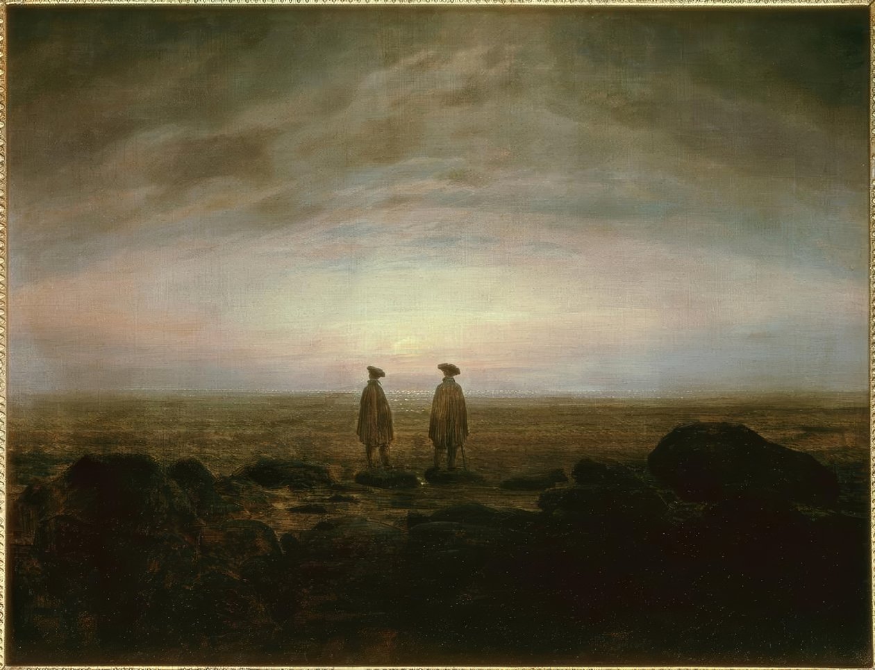 Two Men by the Sea at Moonrise by Caspar David Friedrich
