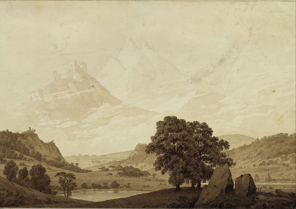 Autumn - Evening - Maturity (from the seasons, times of day, and ages of man cycle of 1803) by Caspar David Friedrich