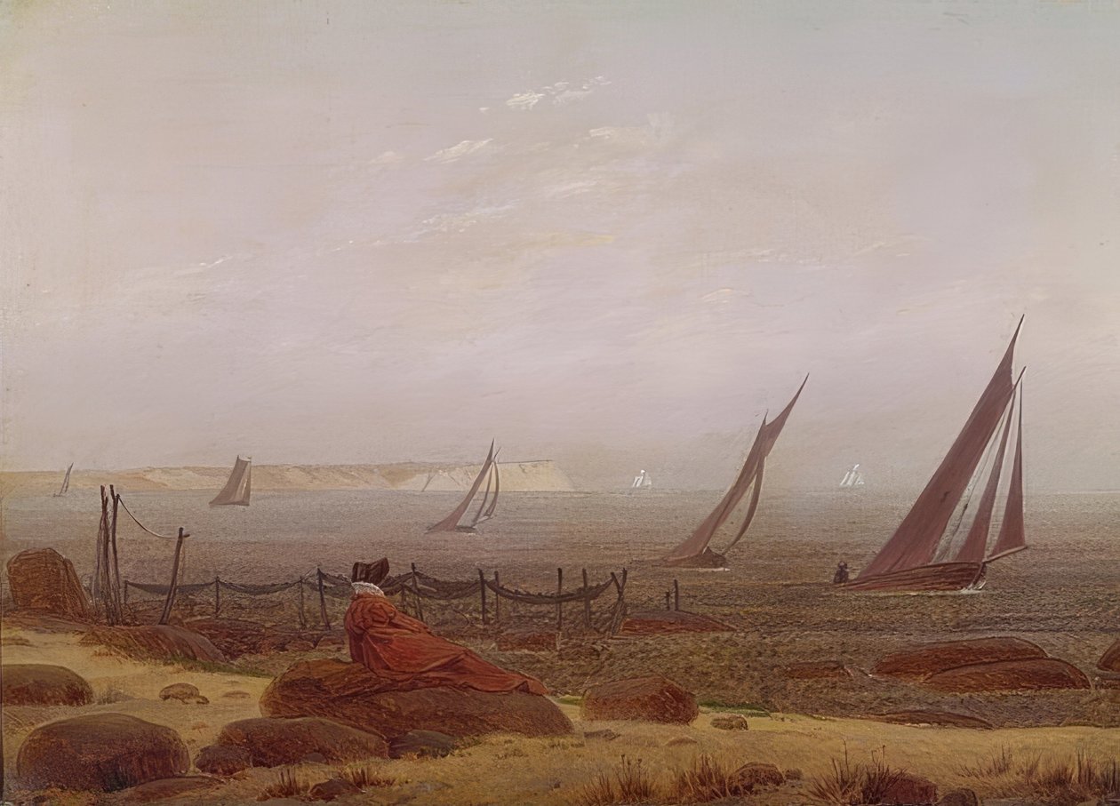 Woman by the Sea. Around 1818 by Caspar David Friedrich