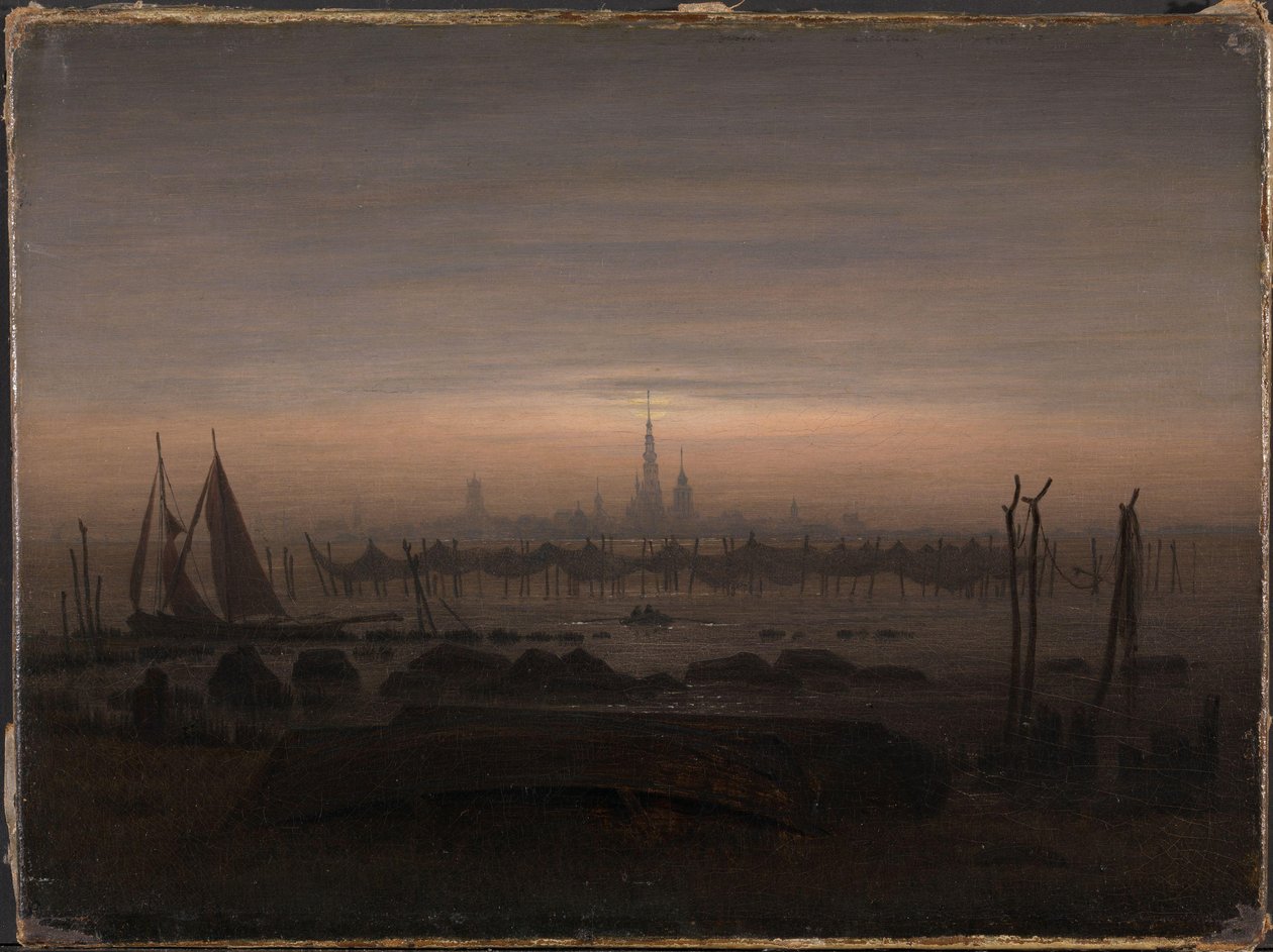 Greifswald in Moonlight by Caspar David Friedrich