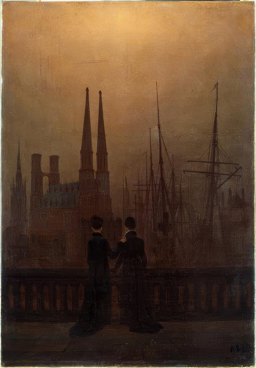 Night Harbor by Caspar David Friedrich