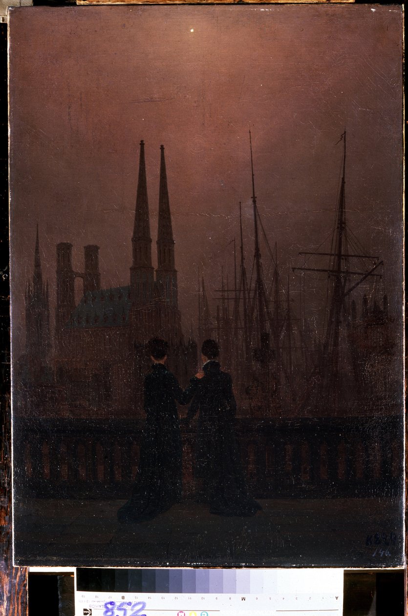 Night in a Harbour (Sisters) by Caspar David Friedrich