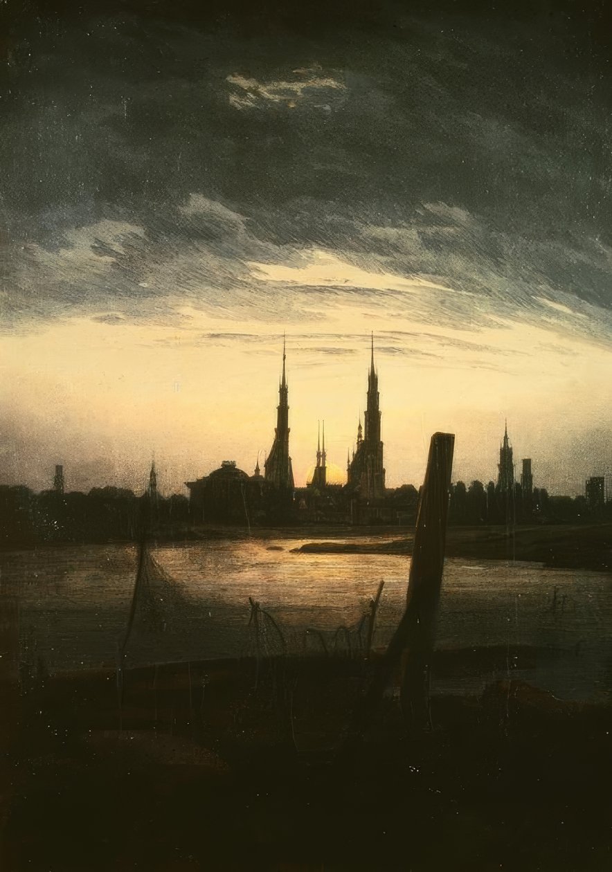 City at Moonrise by Caspar David Friedrich