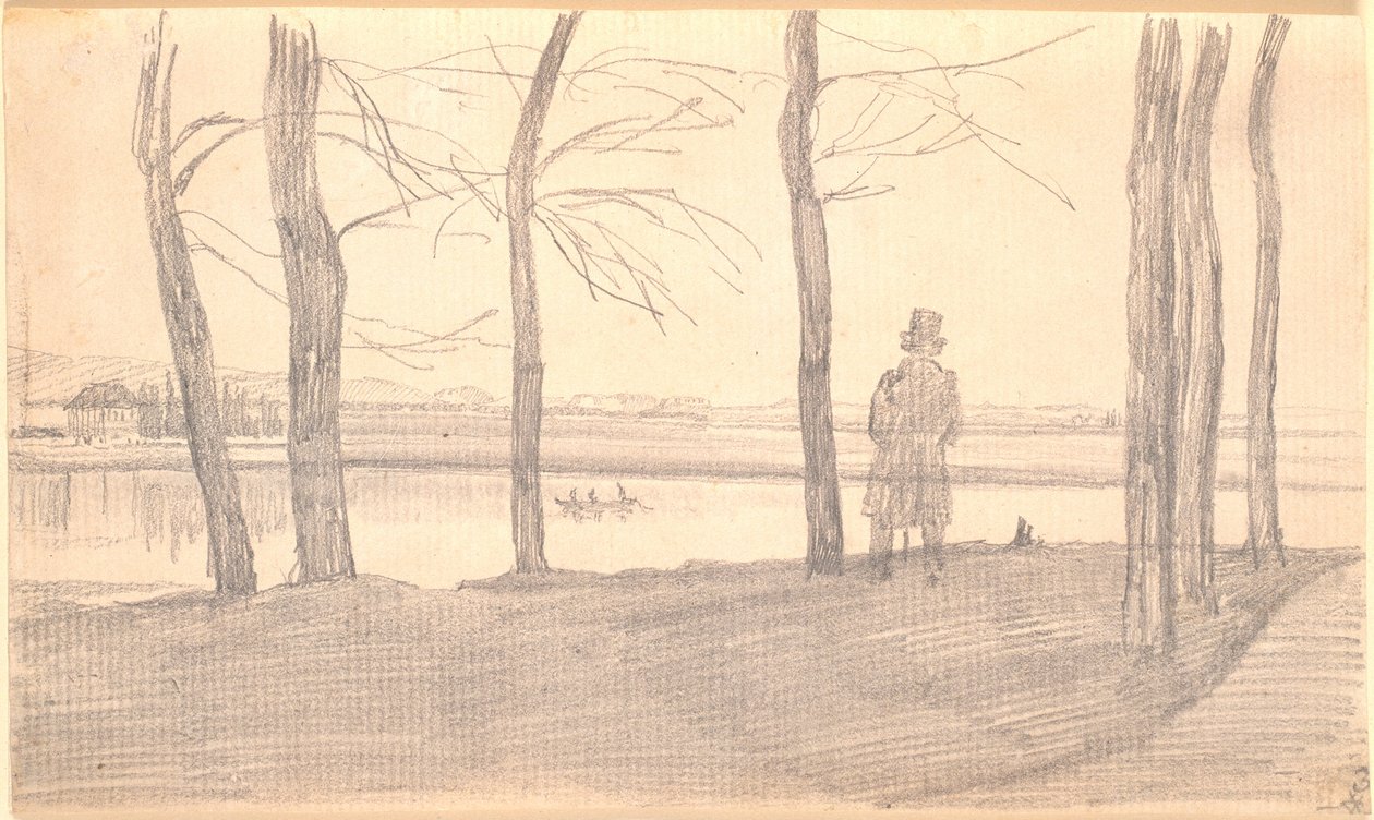 View Over the Elbe. A Country House on the Left by Caspar David Friedrich