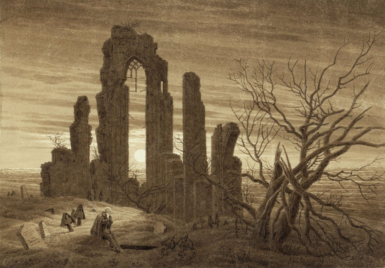 Winter - Night - Old Age and Death from the Times of Day and Ages of Man Cycle by Caspar David Friedrich