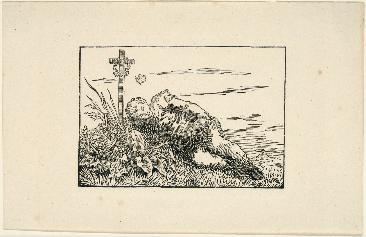 Young Man Lying on a Grave by Caspar David Friedrich