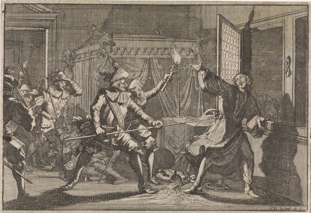 Albrecht von Wallenstein, Duke of Friedland, Murdered by His Own Soldiers, 1634 by Caspar Luyken (attributed to)