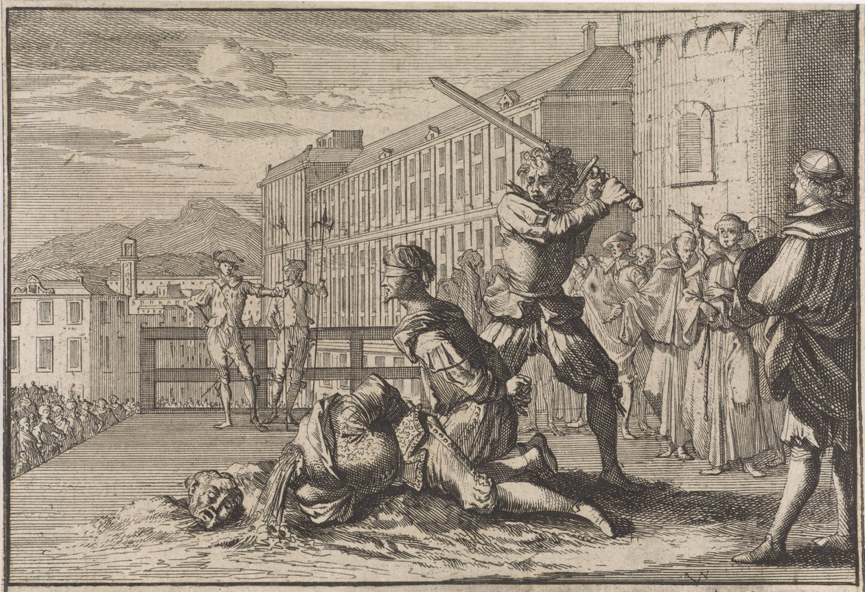 Beheading of the Marquis of Cinq-Mars and François De Thou, 1642 by Caspar Luyken (attributed to)