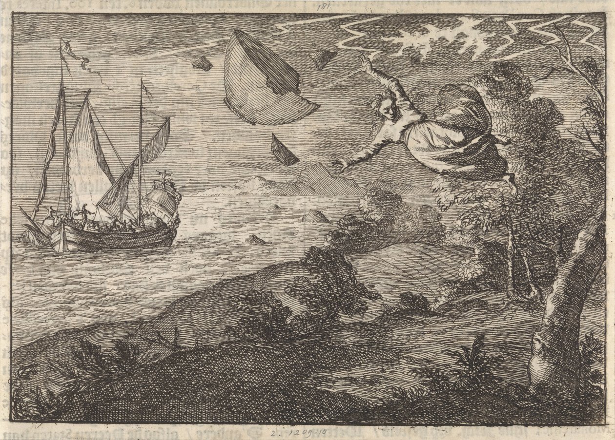 Strong Wind on the Coast of Malmö, 1679 by Caspar Luyken