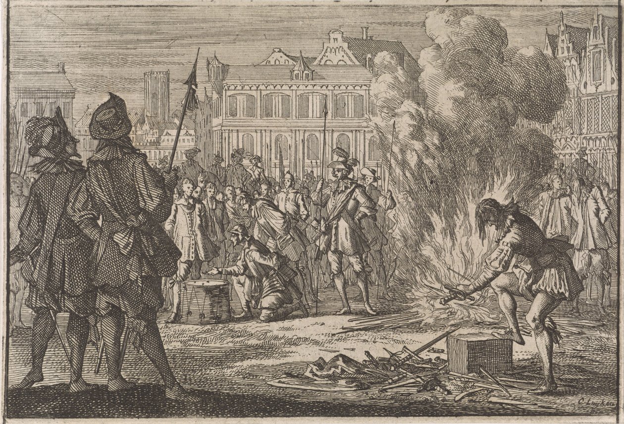 Military Court on the Market Square of Prague, 1642 by Caspar Luyken