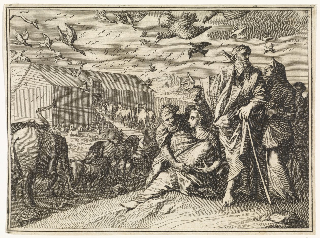 Noah and His Family Head Towards the Ark by Caspar Luyken