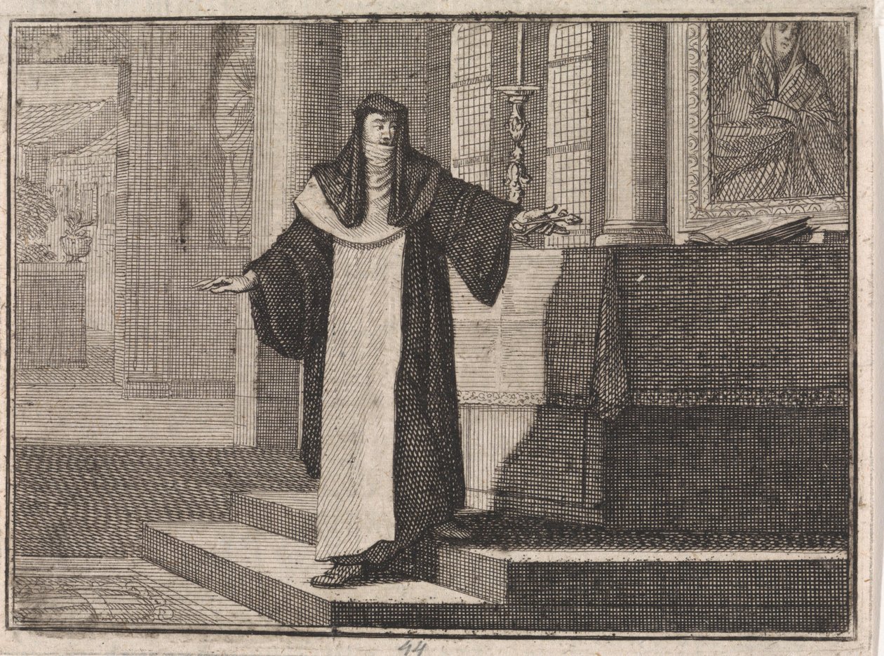 Someone Places a Key on an Altar for an Image of Mary by Caspar Luyken