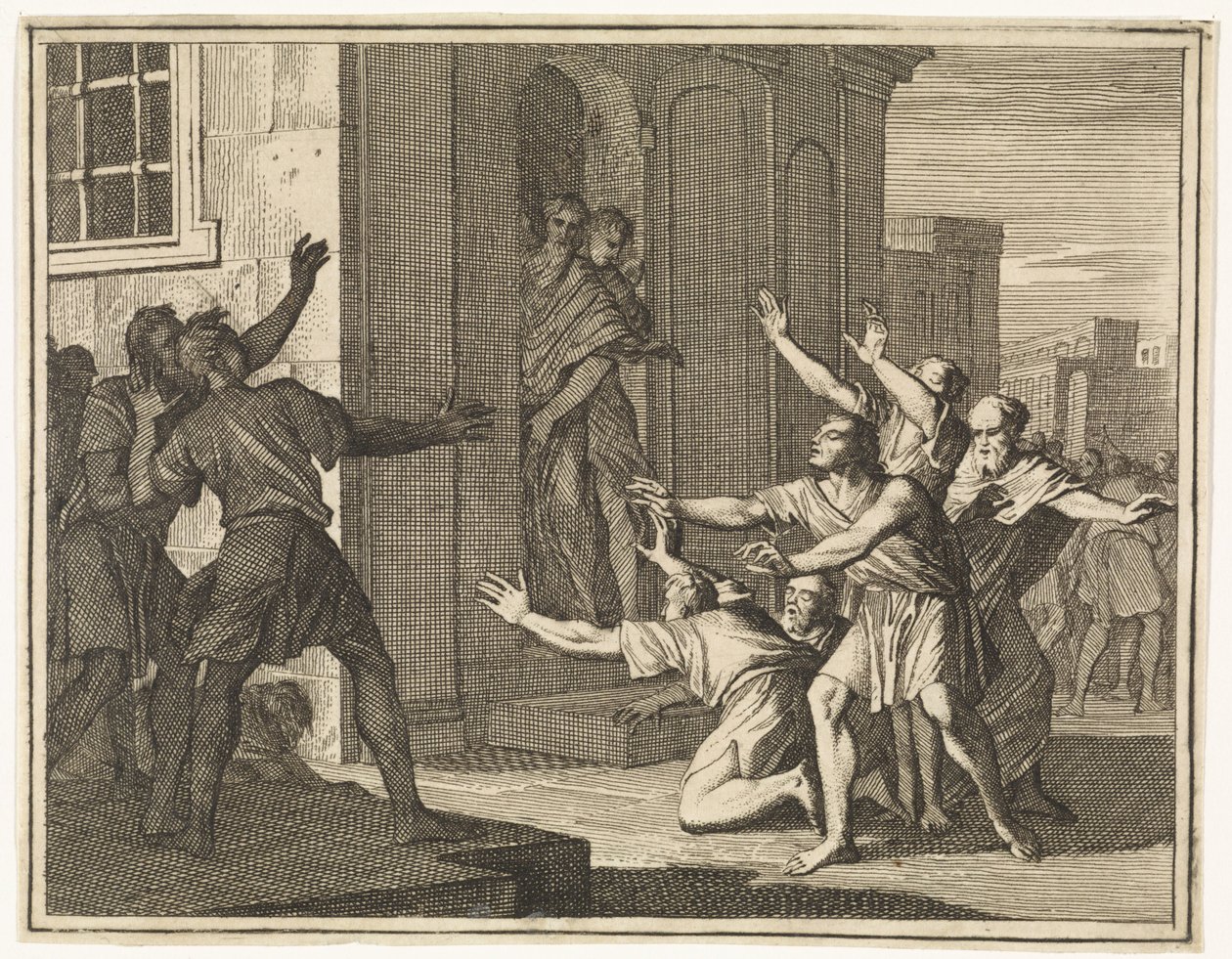 Sodomites Struck with Blindness by Caspar Luyken