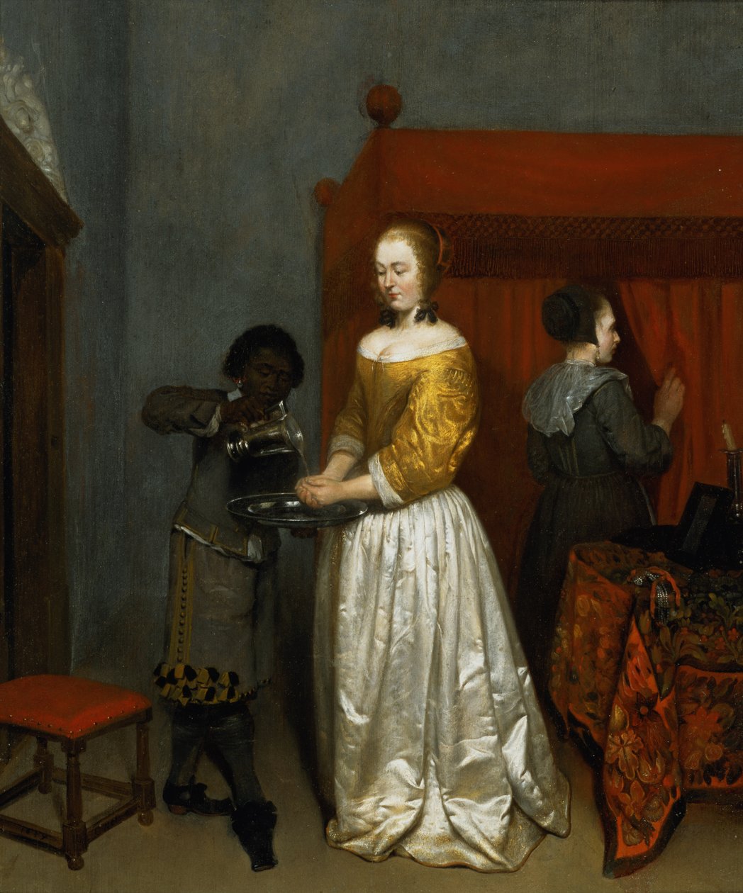 A Lady Washing her Hands, 1657 by Caspar Netscher