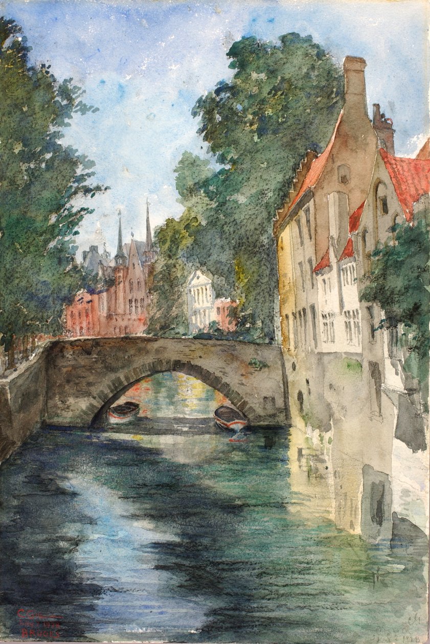 On the Canal, Bruges, 1928 by Cass Gilbert