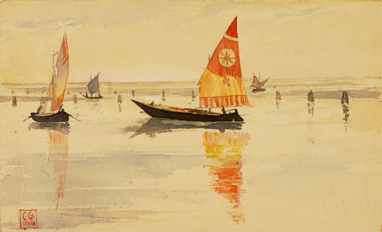 Sailboats Venice, 1898 by Cass Gilbert
