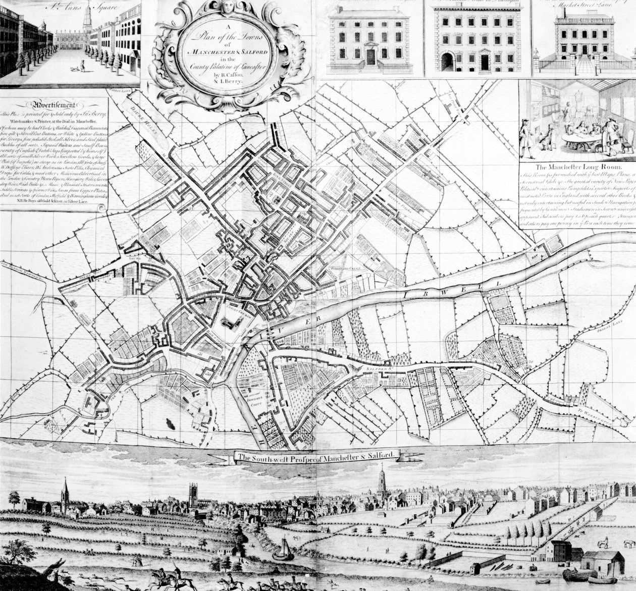 Map of Manchester by Casson and Berry: Buy fine art prints
