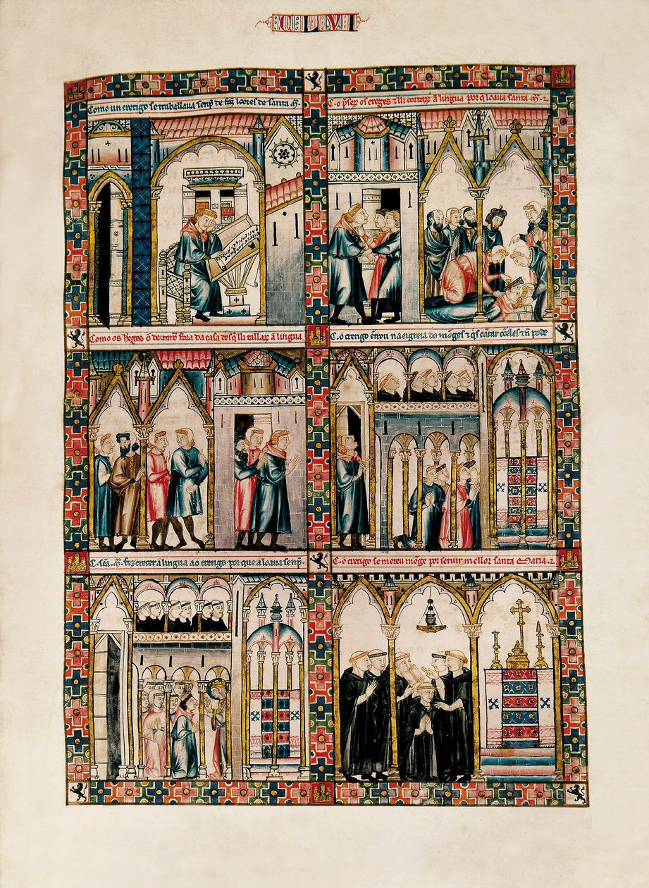Miniatures Dedicated to Saint Mary and Her Miracles, from Las Cantigas de Santa María (Songs of Saint Mary), Fol. 156 by Catalan School