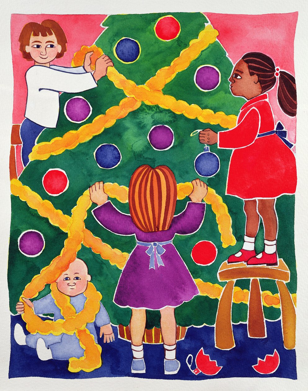 Decorating the Christmas Tree by Cathy Baxter