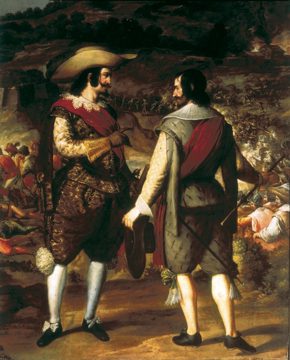 The Capture of San Juan in Puerto Rico (1625) (detail) by Caxesi or Caxete Eugenio Caxes