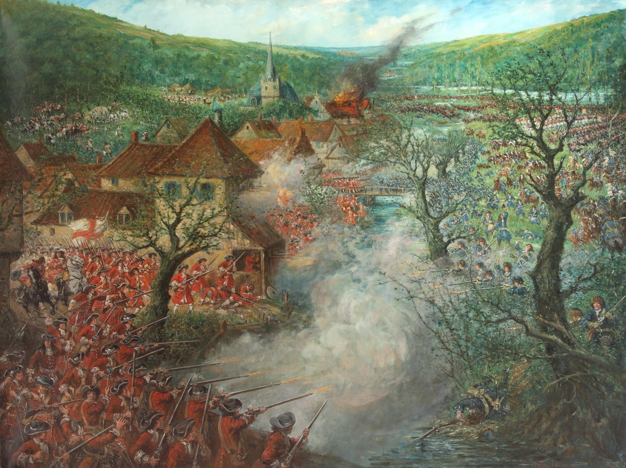Battle Scene outside a town by Cecil Gordon Lawson