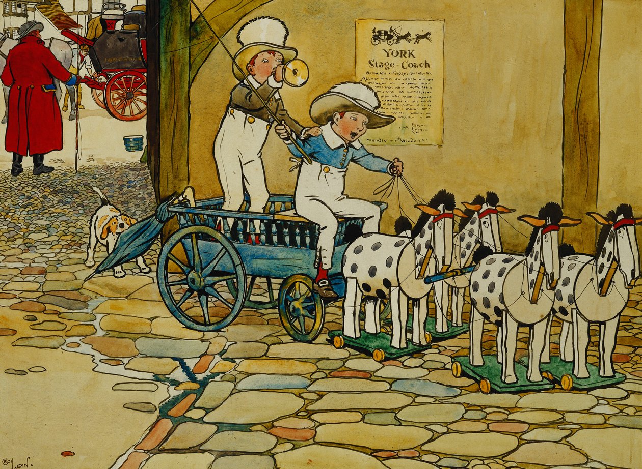 Chips Off The Old Block; The York Stage Coach by Cecil Charles Windsor Aldin
