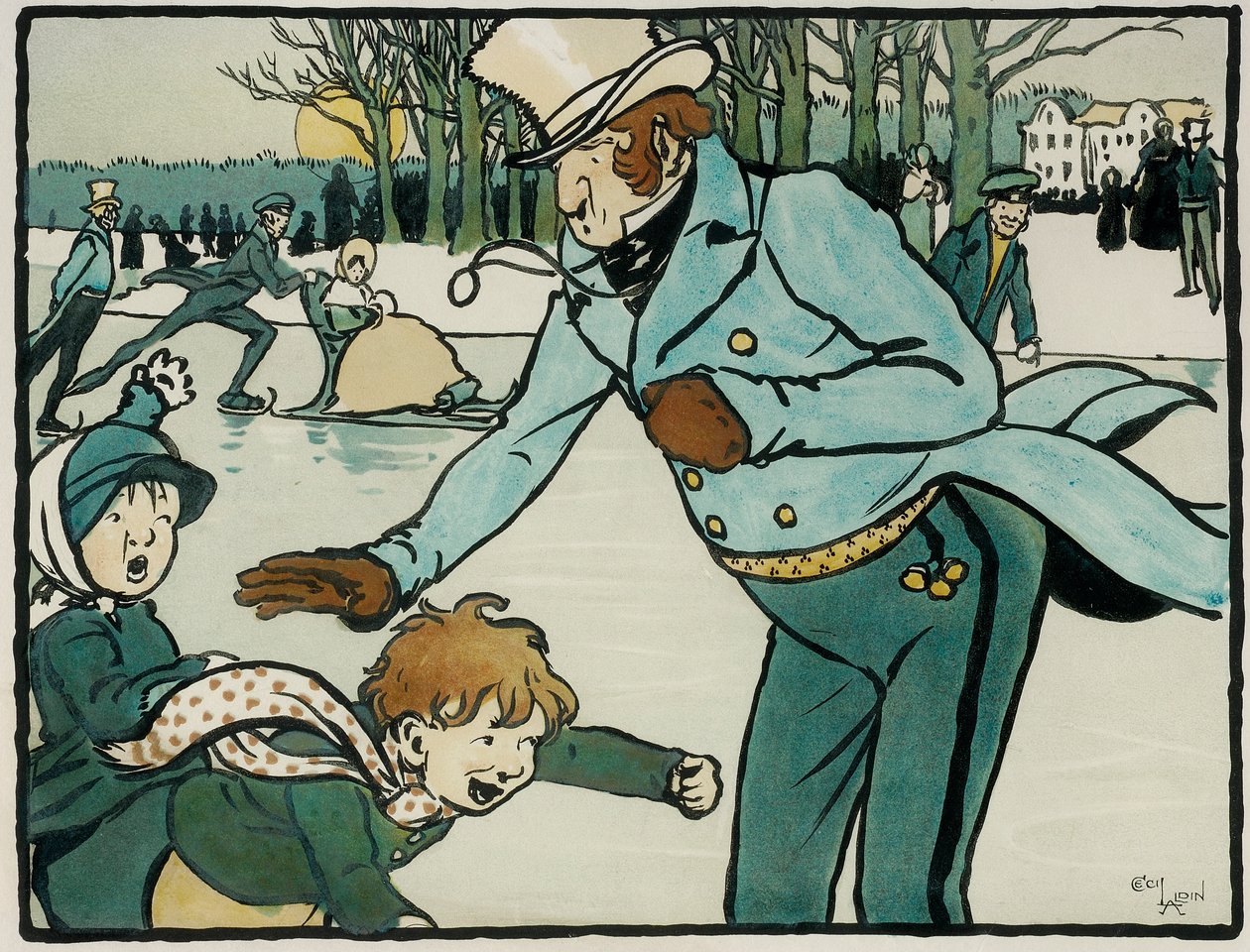 Old English Sports and Games: Skating by Cecil Charles Windsor Aldin