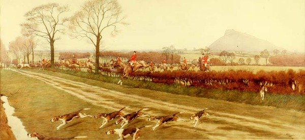 The Cheshire - away from Tattenhall, 1912 (detail) by Cecil Charles Windsor Aldin
